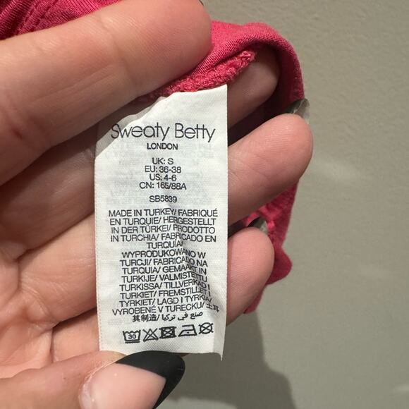 Sweaty Betty pink sleeveless top with asymmetrical bottom hem size small - Picture 4 of 6